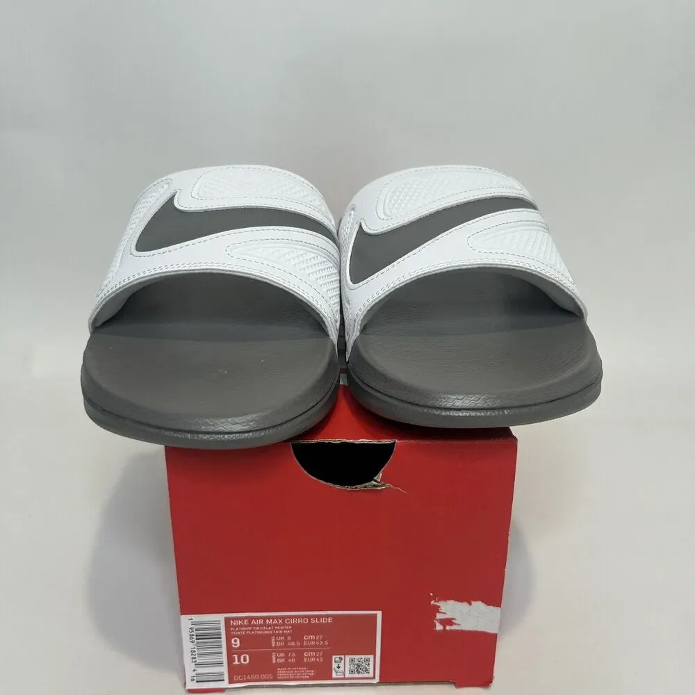 Nike Max Cirro Slides Sandals “White Gray Orange Platinum” 2024